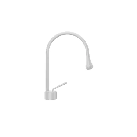 Gessi Goccia Смеситель для раковины на 1 отверстие, излив R=90, цвет: белый