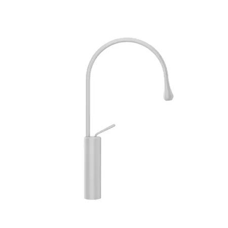 Gessi Goccia Смеситель для раковины на 1 отверстие, высокий, излив R=125, цвет: белый