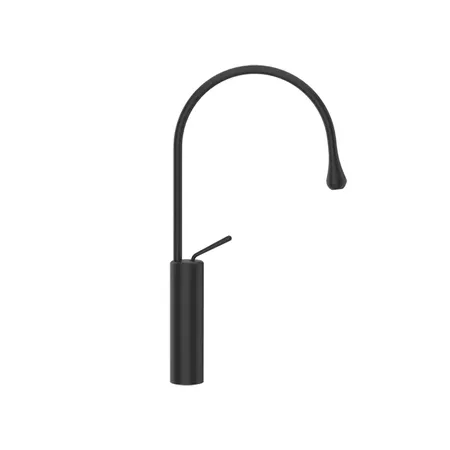 Gessi Goccia Смеситель для раковины на 1 отверстие, высокий, излив R=125, цвет: black XL