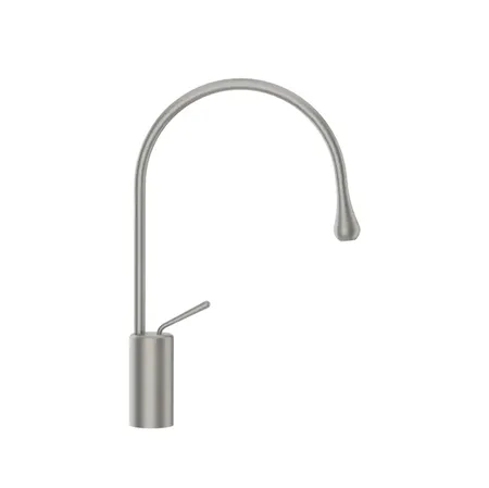 Gessi Goccia Смеситель для раковины на 1 отверстие, высокий, излив R=125, цвет: шлифованный хром