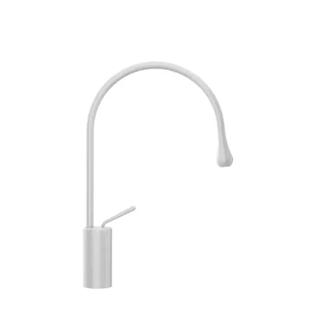 Gessi Goccia Смеситель для раковины на 1 отверстие, высокий, излив R=125, цвет: белый