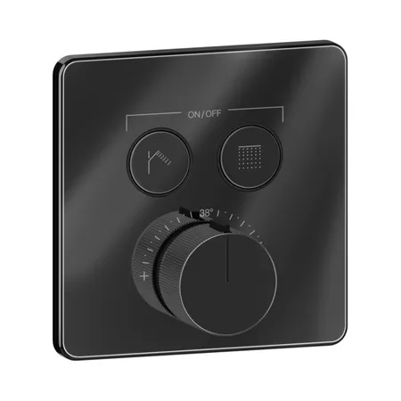 Gessi Hi-Fi Comfort Смеситель для душа, встраиваемый, термостатический, с 2 запорными кнопками, цвет: Black Metal PVD