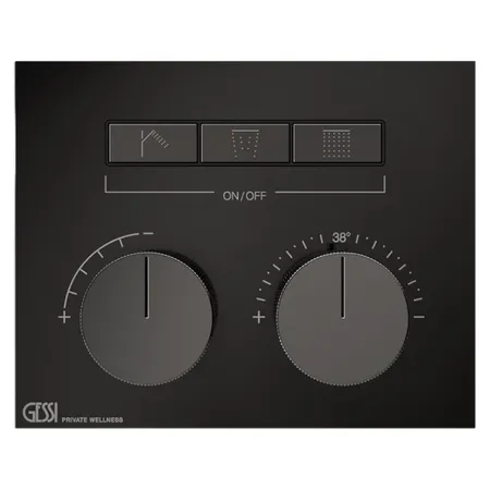 Gessi Hi-Fi Термостат для душа, с включением до 3 источников одновременно, внешняя часть, цвет: Black Metal PVD