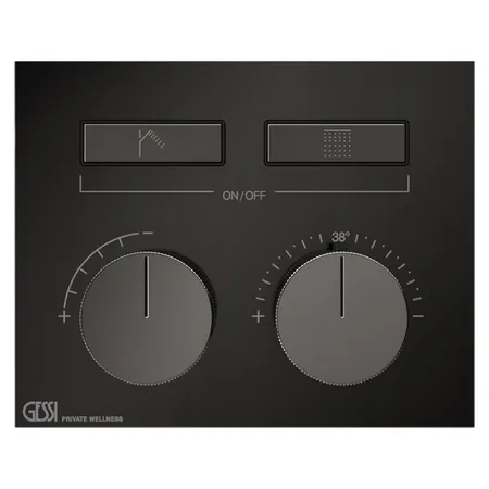 Gessi Hi-Fi Термостат для душа, с включением до 2 источников одновременно, внешняя часть, цвет: Black Metal PVD