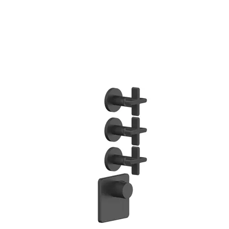 Gessi Inciso Смеситель для душа, встраиваемый, термостатический, резьба 3/4", внешняя часть, цвет: Black XL