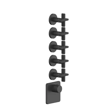 Gessi Inciso Смеситель для душа, встраиваемый, термостатический, резьба 3/4", внешняя часть, цвет: Black XL