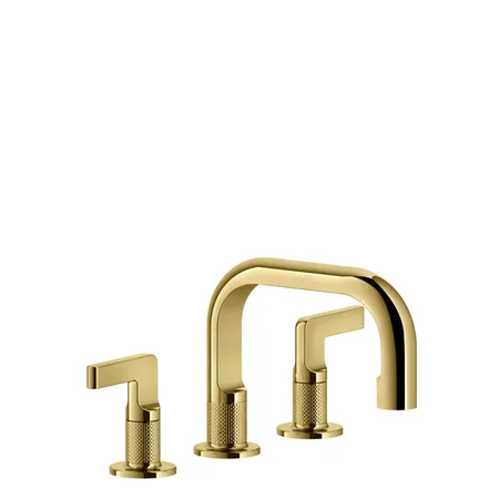 Gessi Inciso Смеситель для раковины на 3 отв, цвет: золото