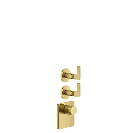 Gessi Inciso Встраиваемый термостатический смеситель на 2 источника, резьба 3/4", внешняя часть, цвет: золото