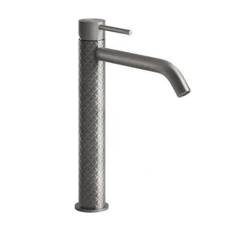 Gessi Intreccio Смеситель для раковины высокий, без донного клапана, цвет: шлифованная сталь
