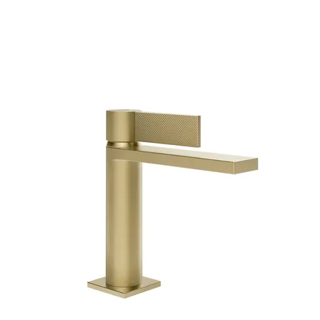 Gessi Inverso Diamantato Смеситель для раковины, 1 отв, с донным клапаном "Stop&Go", цвет: Brass Brushed PVD