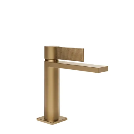 Gessi Inverso Diamantato Смеситель для раковины, 1 отв, с донным клапаном "Stop&Go", цвет: Warm Bronze Br PVD