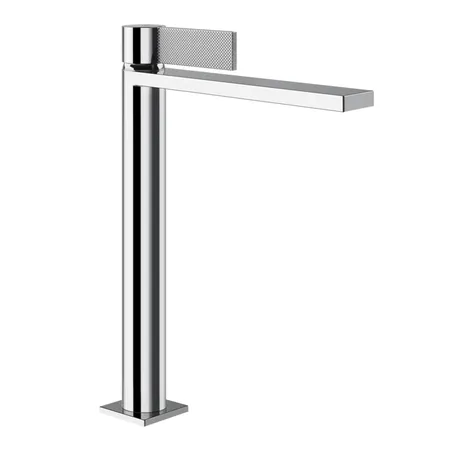 Gessi Inverso Diamantato Смеситель для раковины, высокий, 1 отв, с донным клапаном "Stop&Go", цвет: хром
