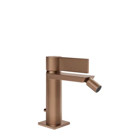 Gessi Inverso Rigato Смеситель для биде, 1 отв, с донным клапаном, цвет: Copper Brushed PVD