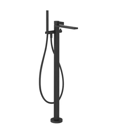 Gessi Inverso Rigato Смеситель для ванны, напольный, с переключателем и ручным душем, цвет: Matte Black