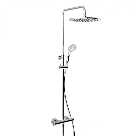 Gessi Minimalistic Shower Душевая стойка с термостатическим смесителем, верхним душем, ручным душем и шлангом, цвет: хром