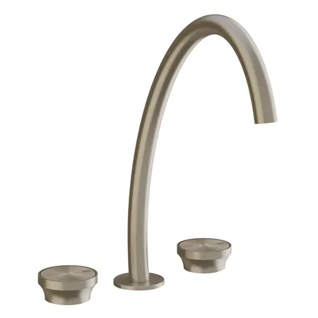 Gessi Origini Смеситель для раковины высокий на 3 отв, без донного клапана, цвет: Finox Brushed Nickel