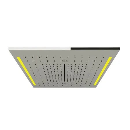 Gessi Rettangolo Colour Верхний душ, встраиваемый в потолок, 3 режима, хромотерапия, внешняя часть, цвет: Mirror Steel