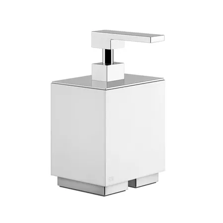 Gessi Rettangolo Дозатор для жидкого мыла настольный, цвет: хром/белый