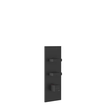 Gessi Rettangolo Смеситель для душа, встраиваемый, термостатический, подключение на 3/4”, с 2мя независимыми выходами, внешняя часть, цвет: Black XL