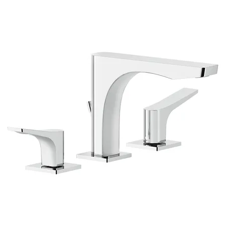 Gessi Rilievo Смеситель для раковины на 3 отв. с донным клапаном, излив, цвет: хром