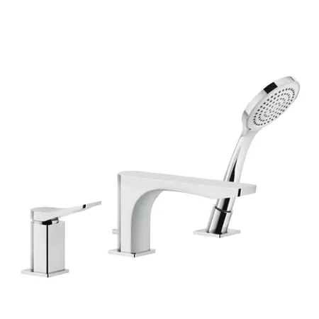 Gessi Rilievo Смеситель на борт ванны на 3 отв, с убирающаяся душевой лейкой, цвет: хром