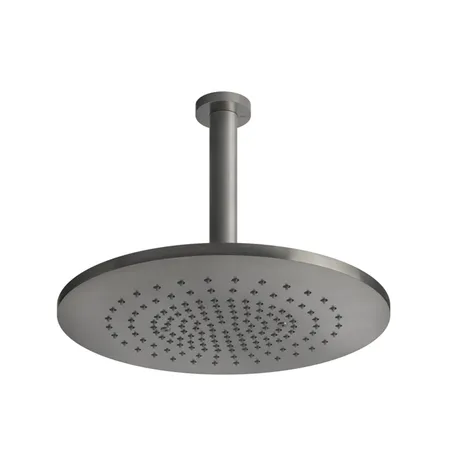 Gessi Shower316 Душевая головка шарнирная для потолочного крепления на 1/2” с защитой от известкового налёта, цвет: шлифованная сталь