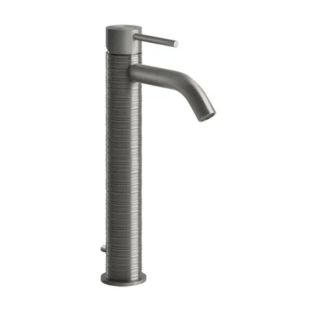 Gessi Trame Смеситель однорычажный высокий с донным клапаном, цвет: шлифованная сталь
