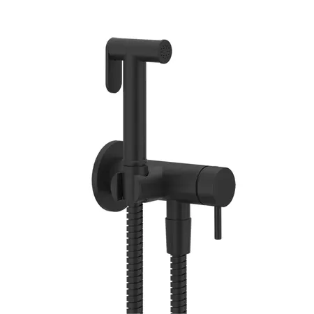 Gessi Cono GESSI TOTAL LOOK Гигиенический душ с наст. держ. со смесителем,с подводом воды и шлангом, цвет: Matte Black