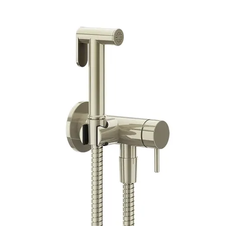 Gessi Cono GESSI TOTAL LOOK Гигиенический душ с наст. держ. со смесителем,с подводом воды и шлангом, цвет: Nickel PVD