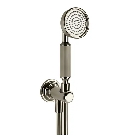 Gessi Venti20 Комплект для душа с ручным душем, шлангом, держателем с подводом воды, цвет: Nickel PVD