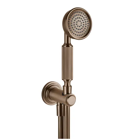 Gessi Venti20 Комплект для душа с ручным душем, шлангом, держателем с подводом воды, цвет: Copper Brushed PVD