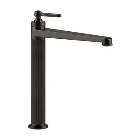 Gessi Venti20 Смеситель для раковины, на 1 отв, высокий, с донным клапаном, цвет: Black Metal Brushed PVD