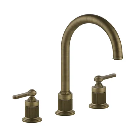 Gessi Venti20 Смеситель для раковины, на 3 отв, излив, цвет: Antique Brass