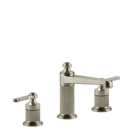 Gessi Venti20 Смеситель для раковины, на 3 отв, высота излива, с донным клапаном, цвет: Finox Brushed Nickel