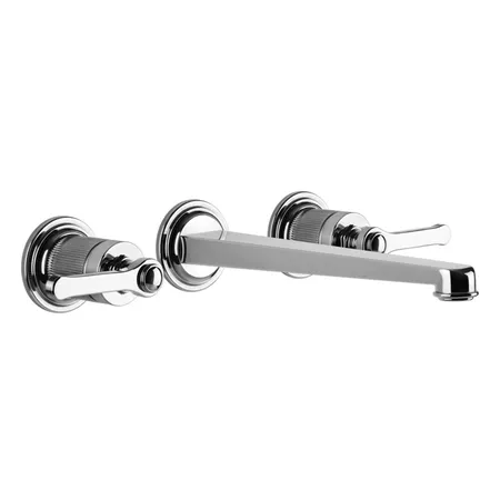 Gessi Venti20 Смеситель для раковины настенный, встраиваемый, двухвентильный, излив, внешняя часть, цвет: хром