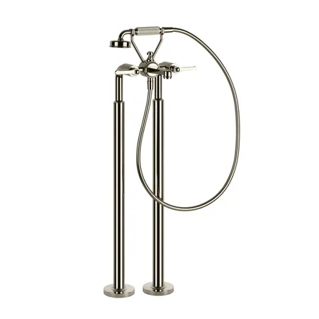 Gessi Venti20 Смеситель для ванны, напольный, с ручным душем и шлангом, цвет: Nickel PVD