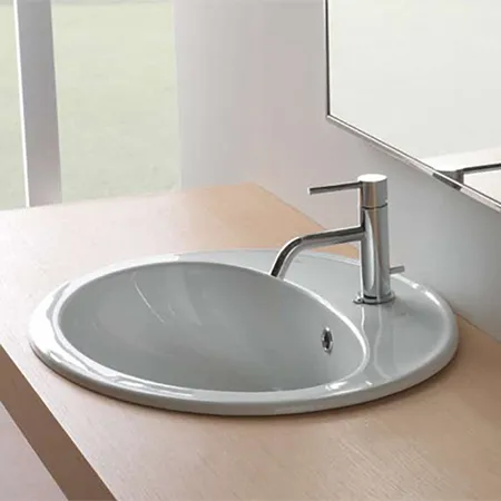 Globo Lavabi d'arredamento Раковина, встраиваемая, 1 отв, с переливом, цвет: белый