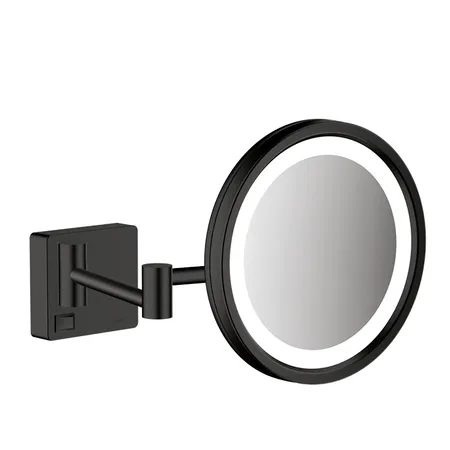Hansgrohe AddStoris Косметическое зеркало с LED подсветкой, цвет: черный матовый
