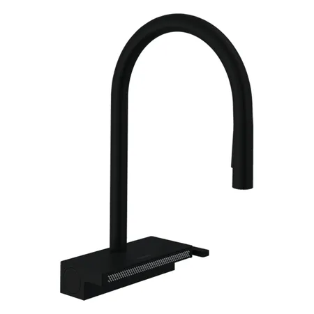 Hansgrohe Aquno Select M81 Смеситель для кухни, на 1 отв, поворотный излив, с вытяжным душем, 3jet,+каскад, sBox, цвет: хром