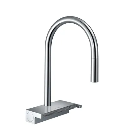 Hansgrohe Aquno Select M81 Смеситель для кухни, 1 отв, с вытяжным душем, 3jet, каскад, sBox, цвет: хром