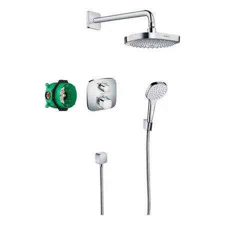 Hansgrohe Croma E Душевая система, верхний душ, смеситель термостатический, с ручным душем, цвет: хром