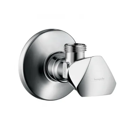 Hansgrohe E Угловой вентиль с рукояткой, подключение 1/2, отвод 3/8, цвет: хром