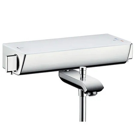 Hansgrohe Ecostat Select Термостат настенный для ванны на 2 источника, с изливом, с полочкой из безопасного стекла, цвет: хром