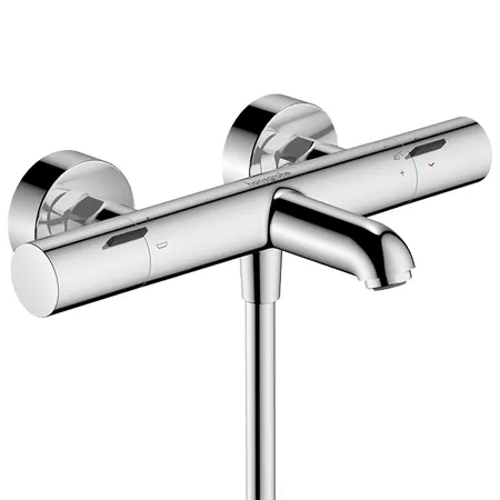 Hansgrohe Ecostat Смеситель для ванны, термостатический, настенный, с изливом:, цвет: хром