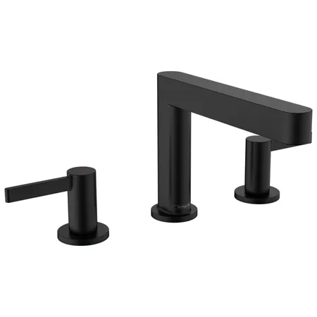 Hansgrohe Finoris Смеситель для раковины, 3 отв, с донным клапаном Push-Open, цвет: черный матовый