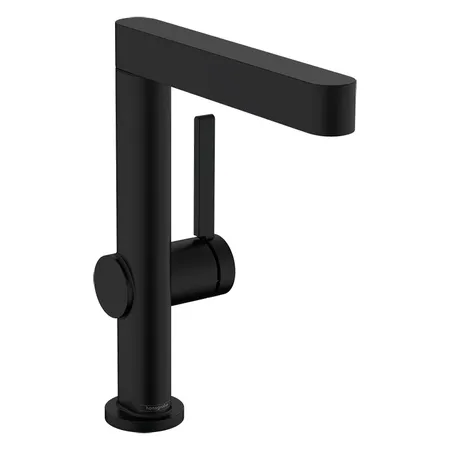Hansgrohe Finoris Смеситель для раковины, на 1 отв, с поворотным изливом, с донным клапаном, цвет: черный матовый
