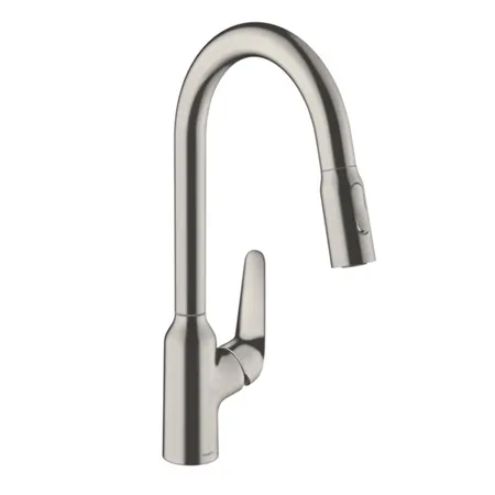 Hansgrohe Focus Кухонный смеситель, на 1 отв, с выдвижным изливом, изилв:, цвет: полированная сталь