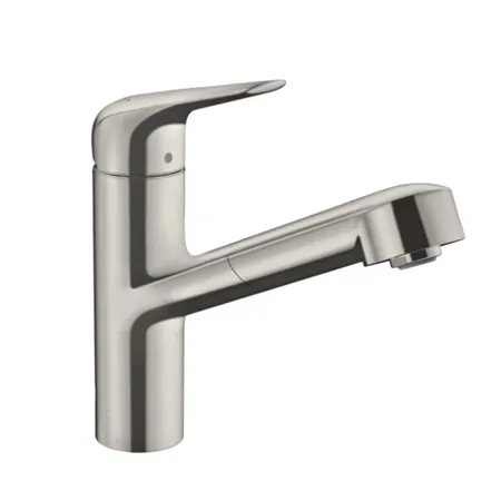 Hansgrohe Focus Смеситель для кухни, однорычажный, на 1 отв, с выдвижной лейкой, мax, цвет: сталь