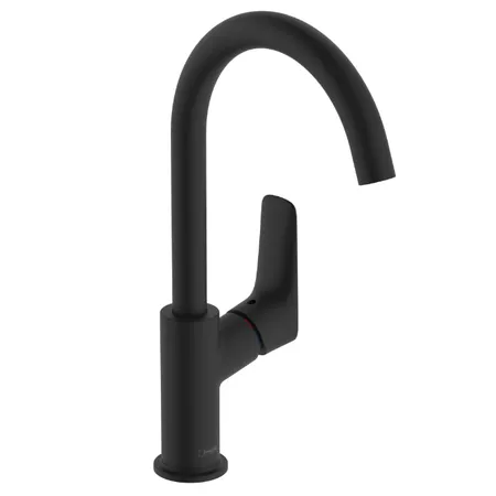Hansgrohe Logis Смеситель для раковины, 1 отв, с донным клапаном, цвет: черный матовый