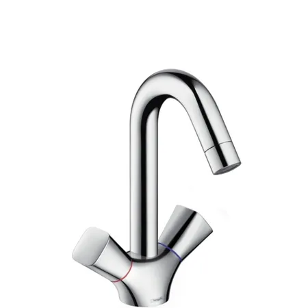 Hansgrohe Logis, Смеситель для раковины, поворотный излив, с донным клапаном, Цвет: хром